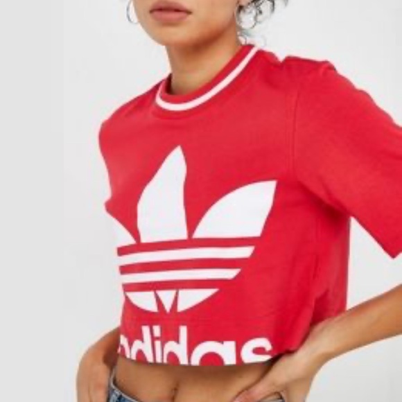 Adidas Red Crop Shirt - Picture 2 of 4